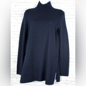 Theory XS Navy Blue Mock Neck long sleeve 100% cashmere sweater